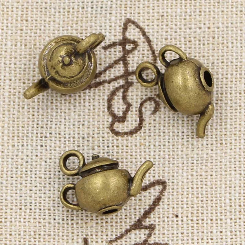 5pcs Charms 3D Teapot 18x13x10mm Antique Making Pendant fit,Vintage Tibetan Bronze Silver color,DIY Handmade Jewelry