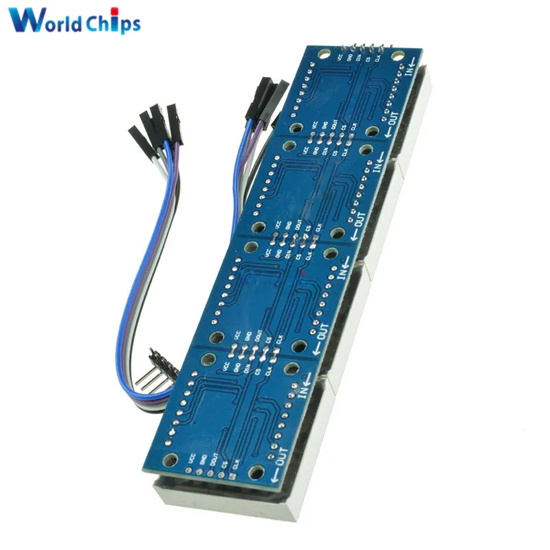 MAX7219 LED Microcontroller 4 In 1 Display With 5P Line Dot Matrix Control Module for Arduino 8 x 8 Dot 5V Common Cathode image 2