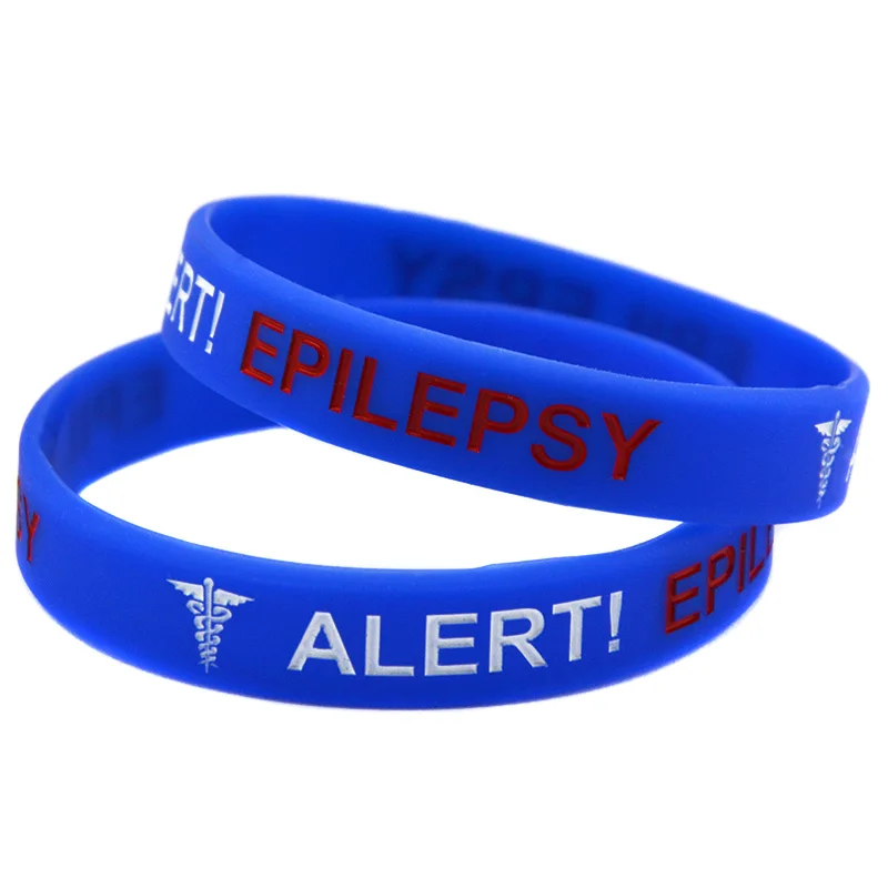 50 Stück Alarm-Epilepsie-Silikon-Armband für Erwachsene, medizinisches Armband für den Notfall, 4 Farben – Detail 8