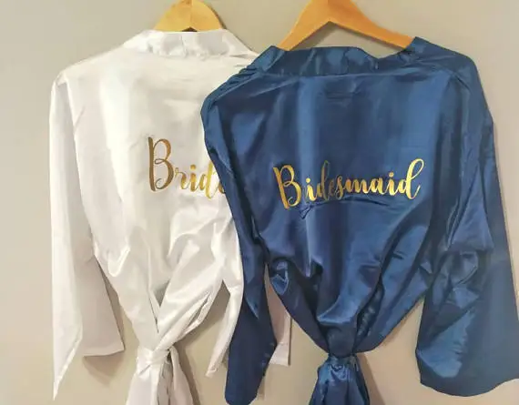 

personalize Future Mrs Wedding Bridesmaid bridal Lingerie satin silk pajamas Bachelorette robes kimonos gowns gifts party favors