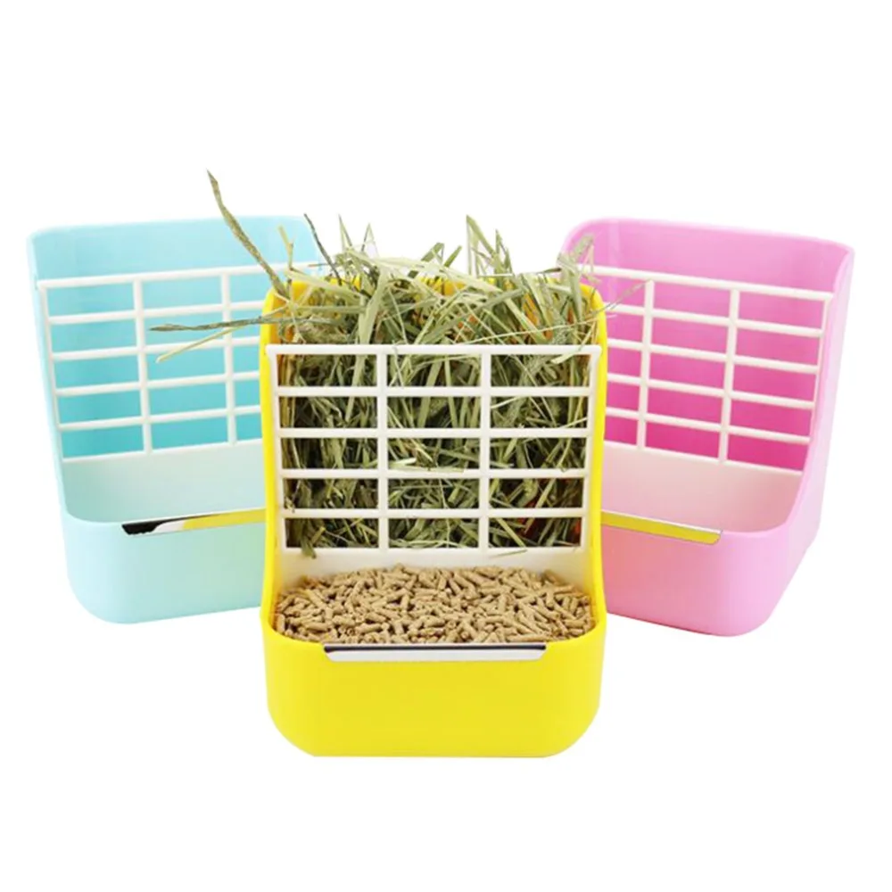 1 Pcs Two in one Feed grass food box Rabbit cage in farm animal Cages & accessories Pet rabbit feeding food box