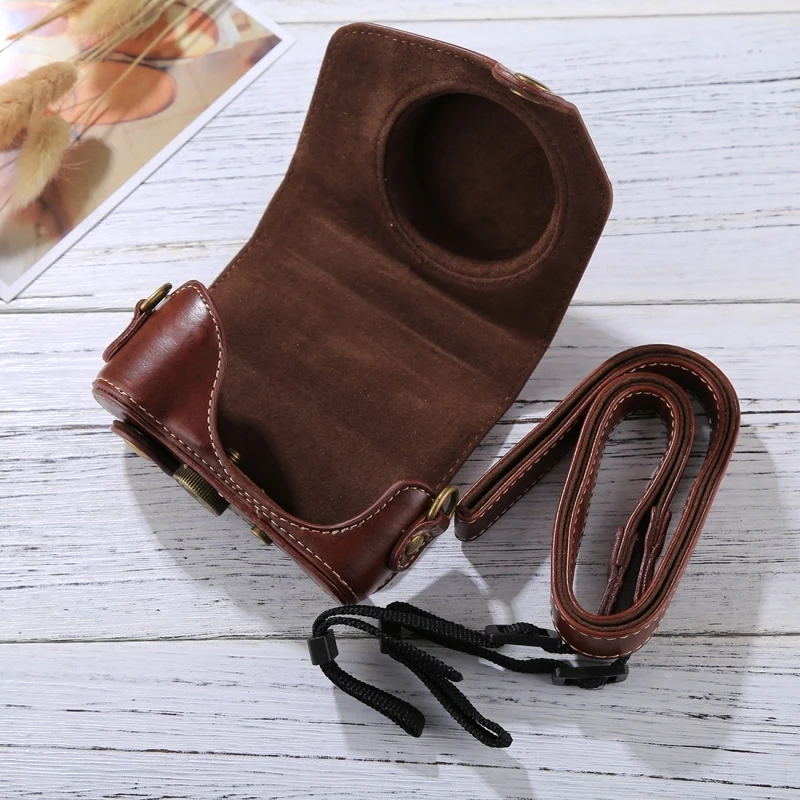 Full Body Bag For Canon PowerShot G7 X Mark II Camera PU Leather Camera Case Bag with Strap