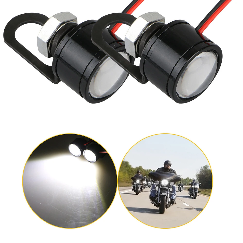 2Pcs/set Motorcycle Spotlights Lamp White LED Motorcycle Handlebar Spotlight Headlight Driving Light Motor Handlebar Spotlight