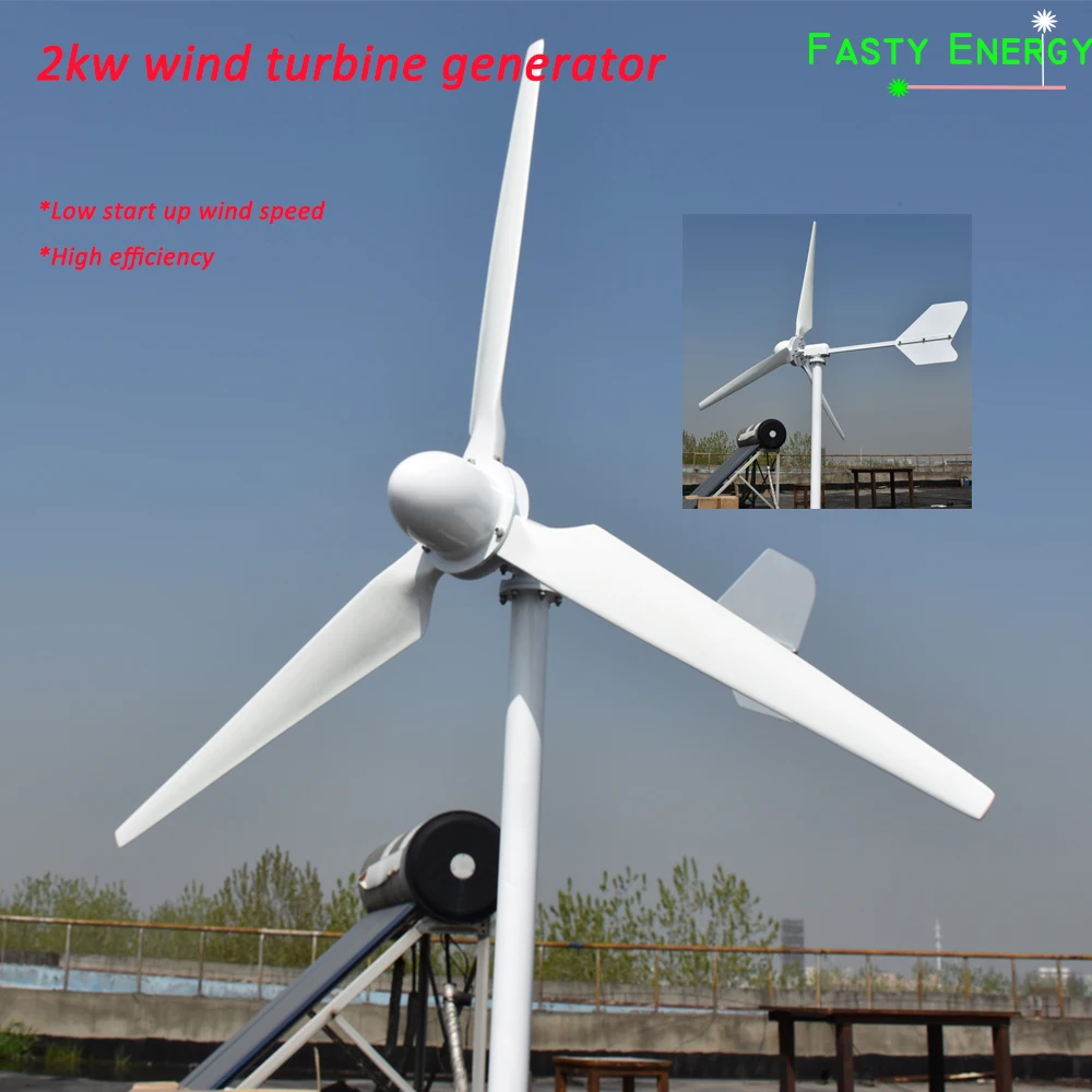 

3000W 5000W Factory Price Windmill 96v 120v 240v Free Energy Low Rpm Horizontal Wind Turbine Generator High Efficient Home Use