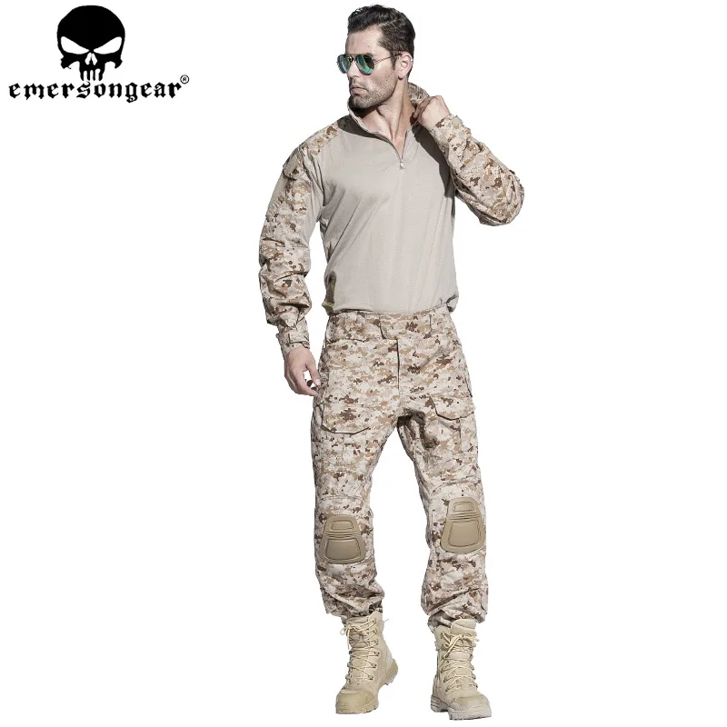 Emersongear Tactische G3 Combat Shirts Heren Gen3 Tops Camoflage T-Shirt Lange Mouw Jacht Airsoft Training Outdoor Wandelen AOR1