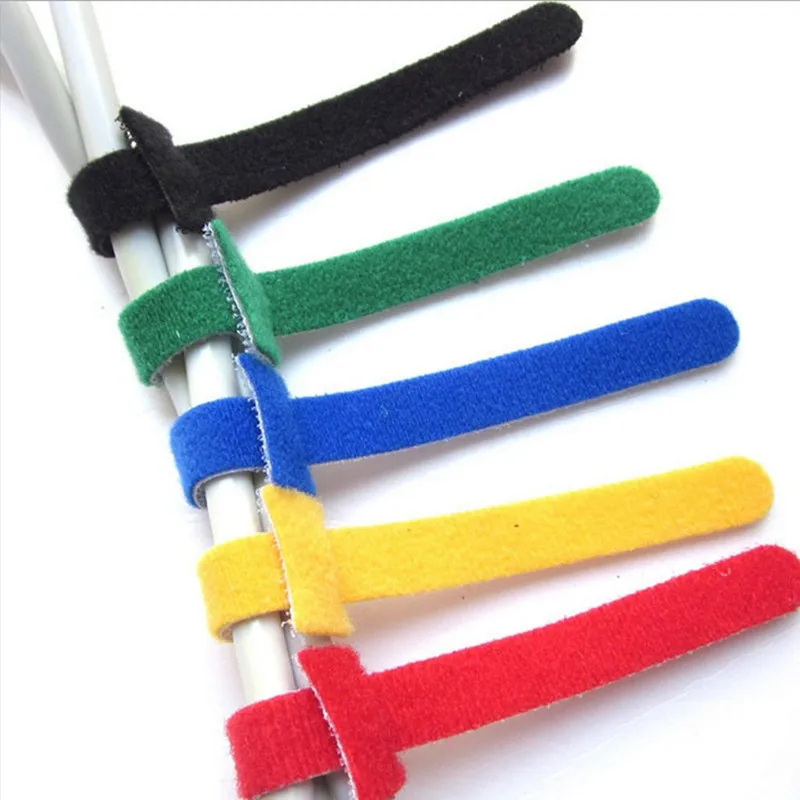 Nylon Sticky Cable Ties, Wire Strap Cord Wrap, Fastening Organizer, Management Magic Sticky Self Adhesive Hooks & Loops Tape