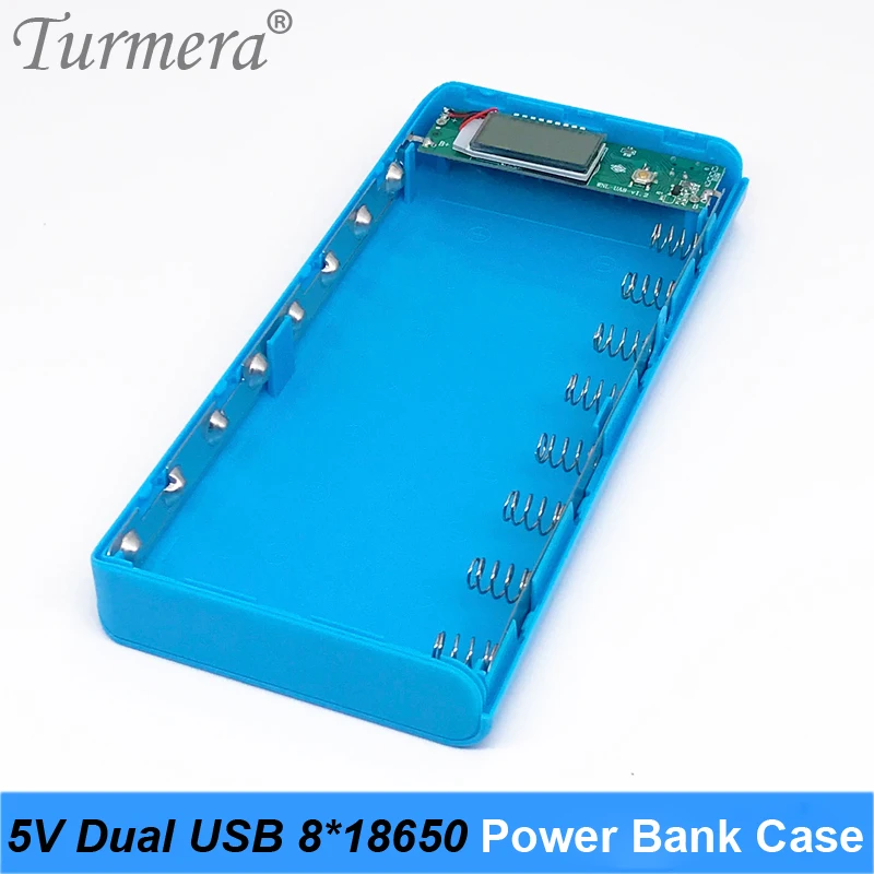 5V Dual USB 8*18650 Power Bank แบตเตอรี่กล่องชาร์จโทรศัพท์มือถือ DIY กรณีเชลล์แนะนํา NCR18650B HG2 18650 แบตเตอรี่ DIY