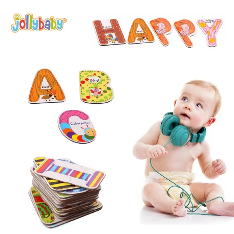 Sozzy Baby Alphabet Puzzle Toy Colorful Letter Card Infant Early Educational Toy DIY Creative Toys Gift For Children