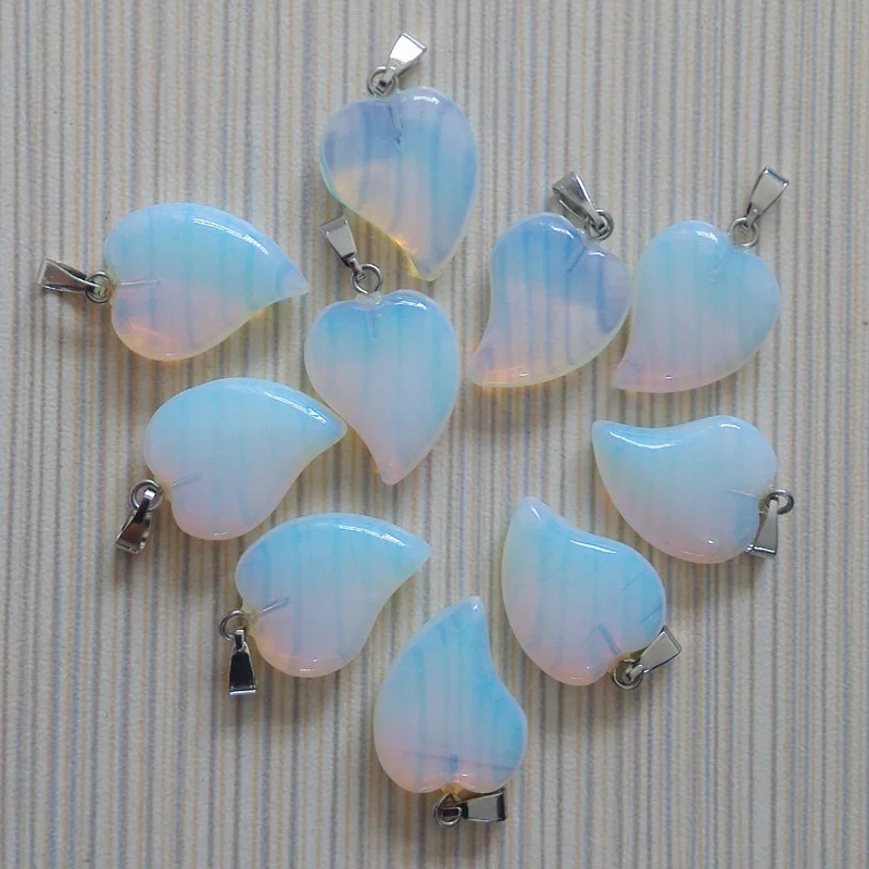 

Fashion bend heart Opal stone charms pendants for jewelry making hight Quality Wholesale 50pcs/lot free shipping