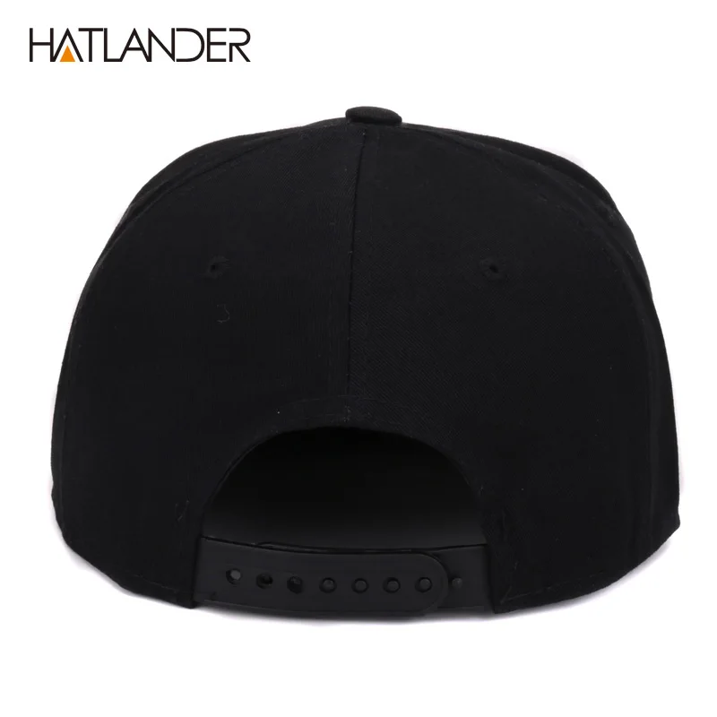 HATLANDER-Casquettes d\'opérabilité de crâne de broderie unisexe, chapeaux hip hop, dos 6A, bord plat, sports 6A, casquettes arrière pour hommes et