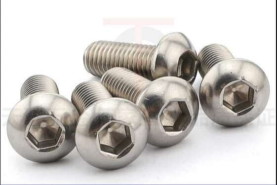 Vis à six pans creux en acier inoxydable, 100 pièces, M2 x 32mm, boulons à tête ronde, boulon à tête de champignon