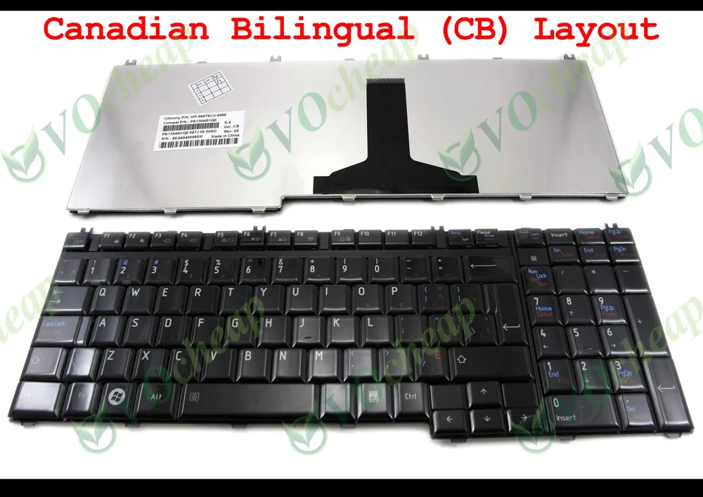 

Канадская двуязычная Клавиатура для ноутбука Toshiba Satellite A500 P205 P300 P305 P505 L350 L355 L500 L510 L515 L535 L582 G50, глянцевая