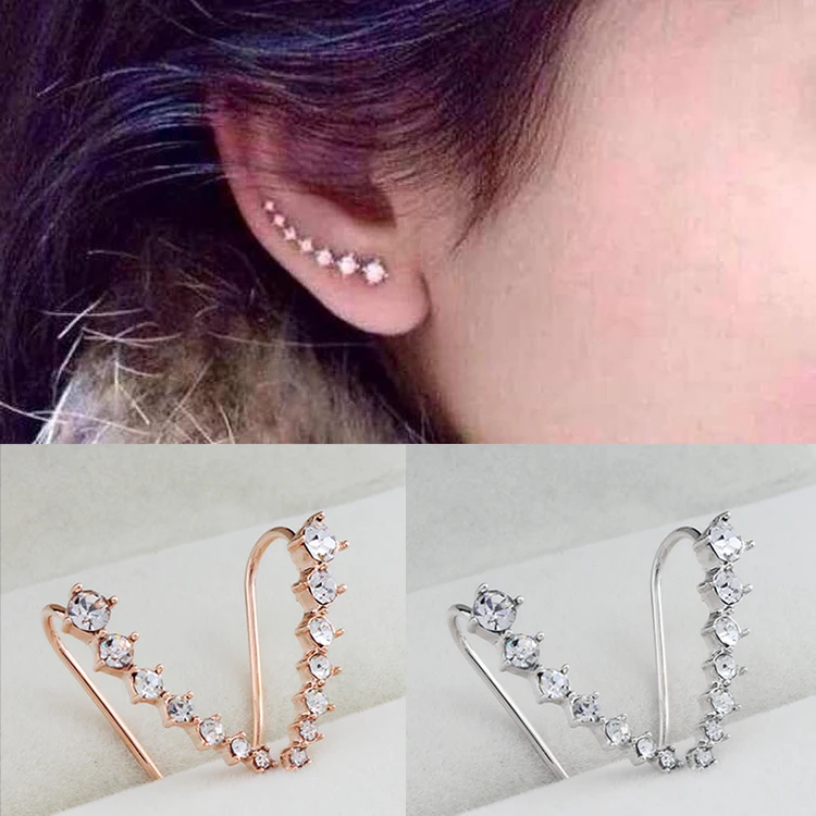 Big Dipper Four-Prong Setting 7pcs CZ Rose Gold Color Ear Hook Stud Earrings Fashion Jewelry ZYE534 ZYE548 ZYE527