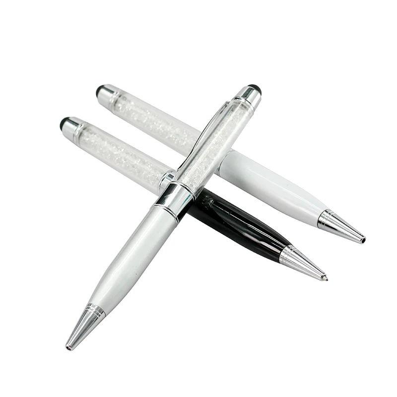 Флэш-накопитель USB с кристаллами, U-диск, емкостная ручка, шариковая ручка, тройной флеш-накопитель 8 ГБ, 16 ГБ, 32 ГБ, 64 ГБ