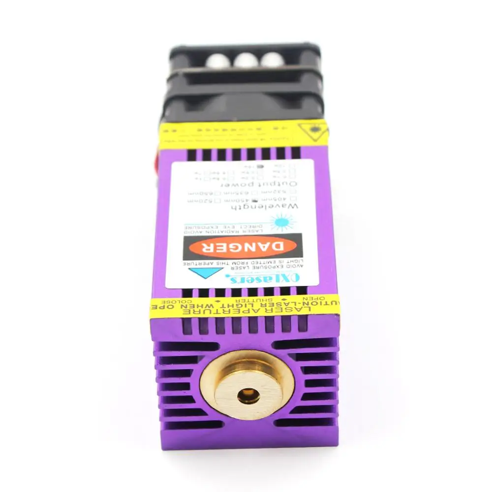 OXLasers 450nm 15W وحدة الليزر الأزرق 15000mW رأس الليزر DIY بها بنفسك النقش بالليزر مع PWM الأرجواني بالوعة الحرارة قطع الخشب الرقائقي