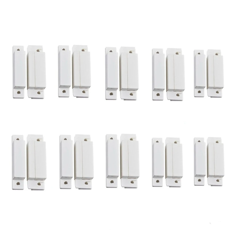 10Pairs Verdrahtete Tür Fenster Alarm Sensor Magnetische Sensor Schalter Tür Kontaktieren Sensor Für Einbrecher Alarm System Detektor