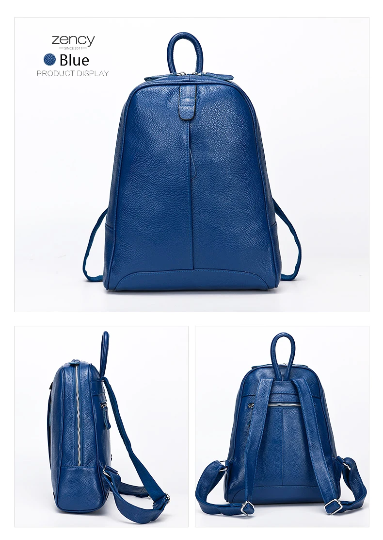 Zency Damen-Rucksack aus 100% Echtleder, Modischer Bronze-Rucksack mit Großer Kapazität und Vielen Taschen, Einfacher Tagesrucksack für die Arbeit – Detail 33