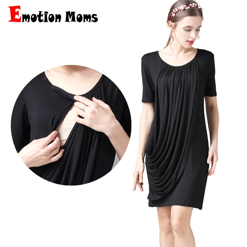 

Emotion Moms Summer Breastfeeding Dresses Soft Pregnancy Clothes for Pregnant Women Short Sleeve Lactation Dress 2024Hot Sale