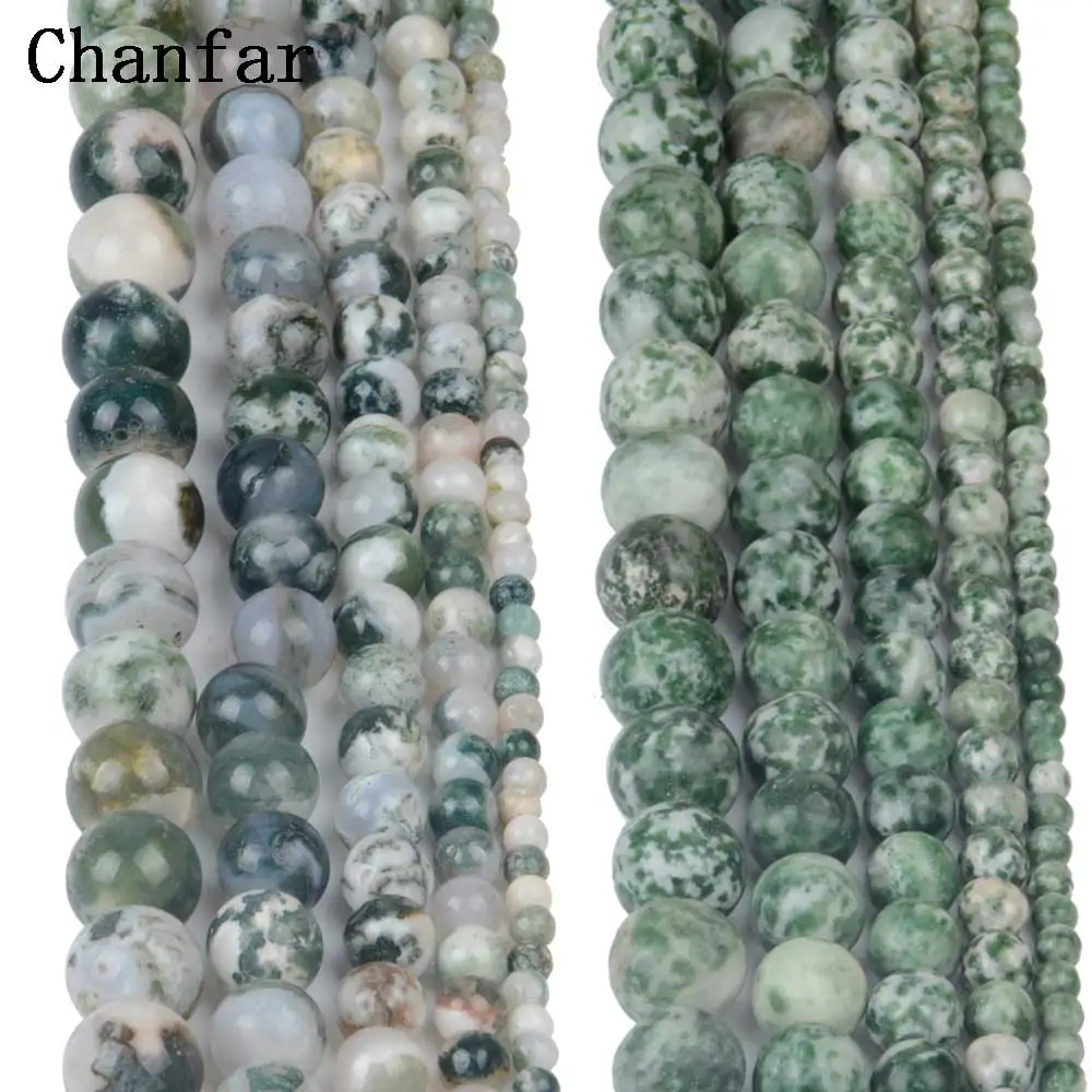 Tree stone Green Spot Beads Women Jewelry DIY Fashion Making Beads 4 6 8 10 12mm