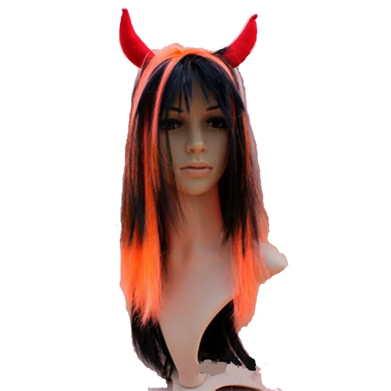 

Synthetic Hell Devil Cosplay Headwear Halloween Demon Anime Costumes Carnival Christmas Purim Stage Show Nightclub Party Dress