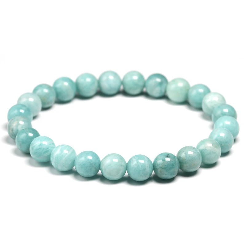 AAA Natural Amazonite Stone Bead Bracelets Women Men Jewelry Gemstones Bracelet Christmas for Girls Lucky Gift Drop Shipping