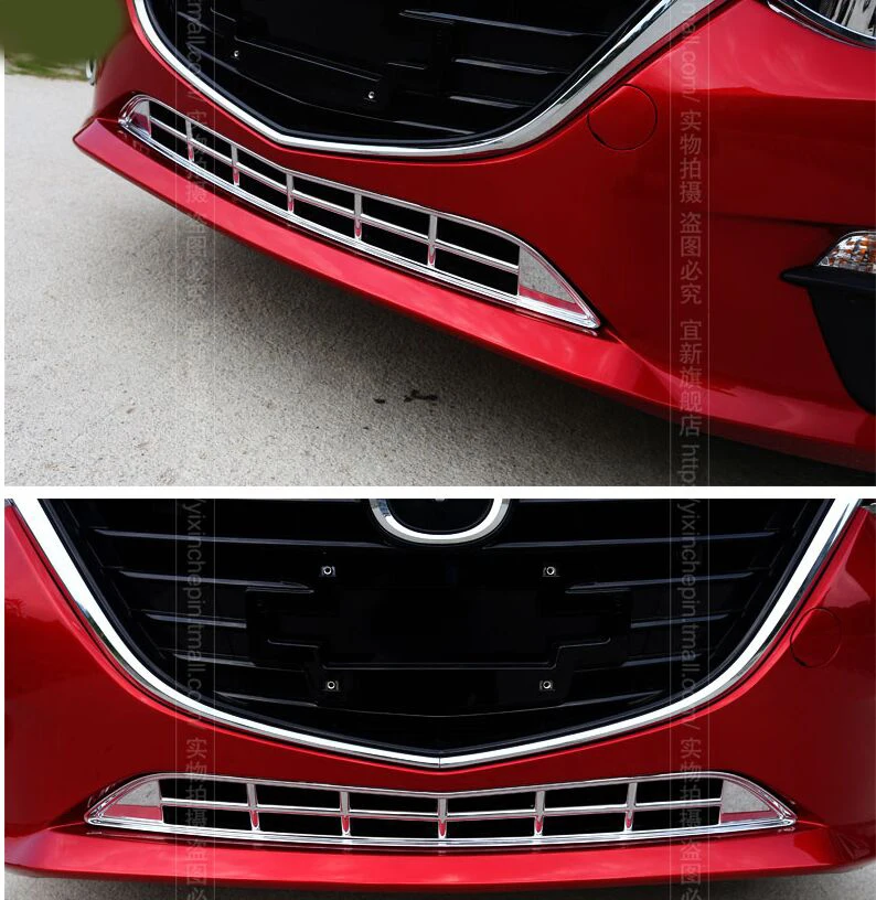 

ACCESSORIES FIT FOR NAZDA 3 AXELA 2014-2016 CHROME FRONT LOWER BUMPER GRILL MESH COVER MOLDING GRILLE TRIM INSERT GARNISH GUARD