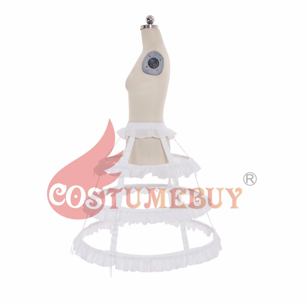 Costumebuy Lolita Gothic podkoszulek 68CM długość podkoszulek 3 obręcz koronkowa klatka dla ptaków kobieta ślub balet Pannier Casual halka