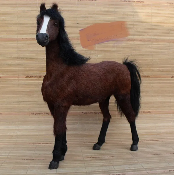 

simulation brown horse model large 32x8x34cm ,polyethylene& furs handicraft Figurines home decoration toy gift a2060