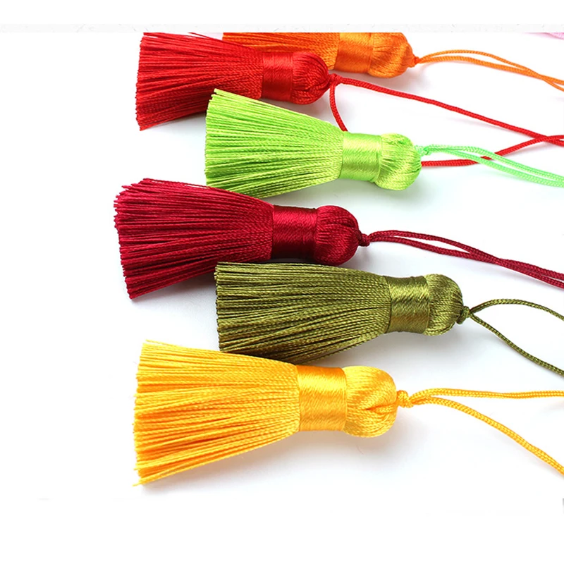 5 Stück/Set 5cm Quasten Hängende Seidenquasten Fransen zum Nähen Zierquasten Schlüsselanhänger DIY Dekorative Vorhang-Accessoires – Detail 4