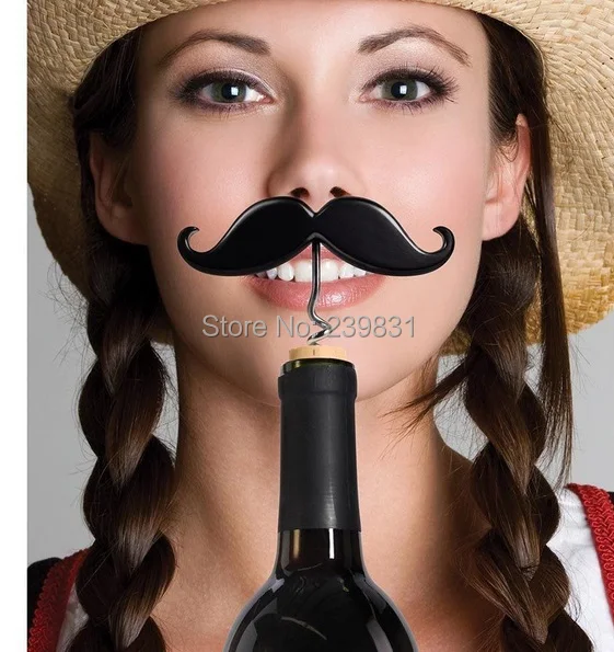 

Mustache Bottle Corkscrew Opener Novelty Wine Beer Pop, 100pcs/lot, wholesale