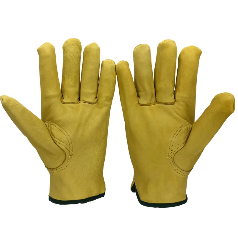 Guantes de trabajo de seguridad de cuero de oveja para hombres, guantes de soldadura para trabajo, protectores de seguridad para jardín, deportes, MOTO, resistentes al desgaste, 4020 años