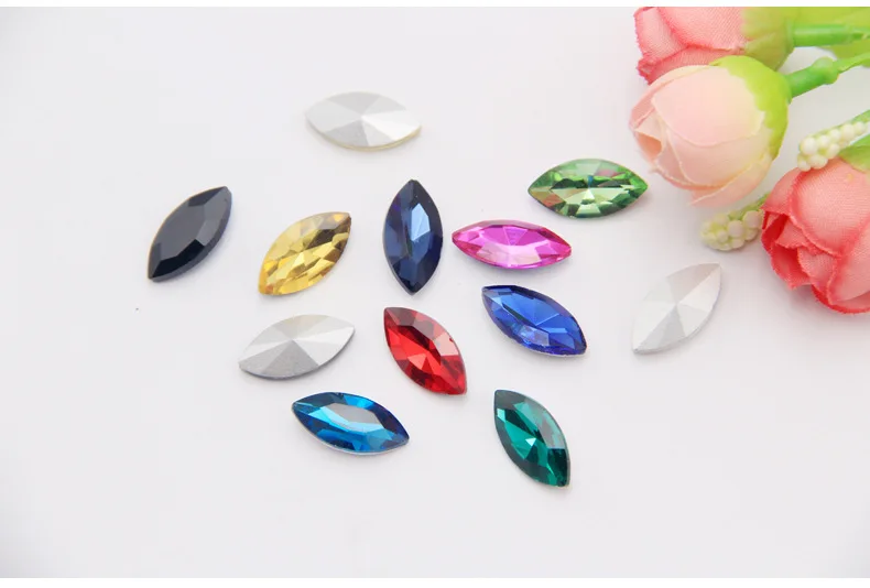 All Size 23-Colors Horse Eyes Sparking Navette Crystal Rhinestone Gems Crafts Beads For Jewelry Garment Nail Art Accessories