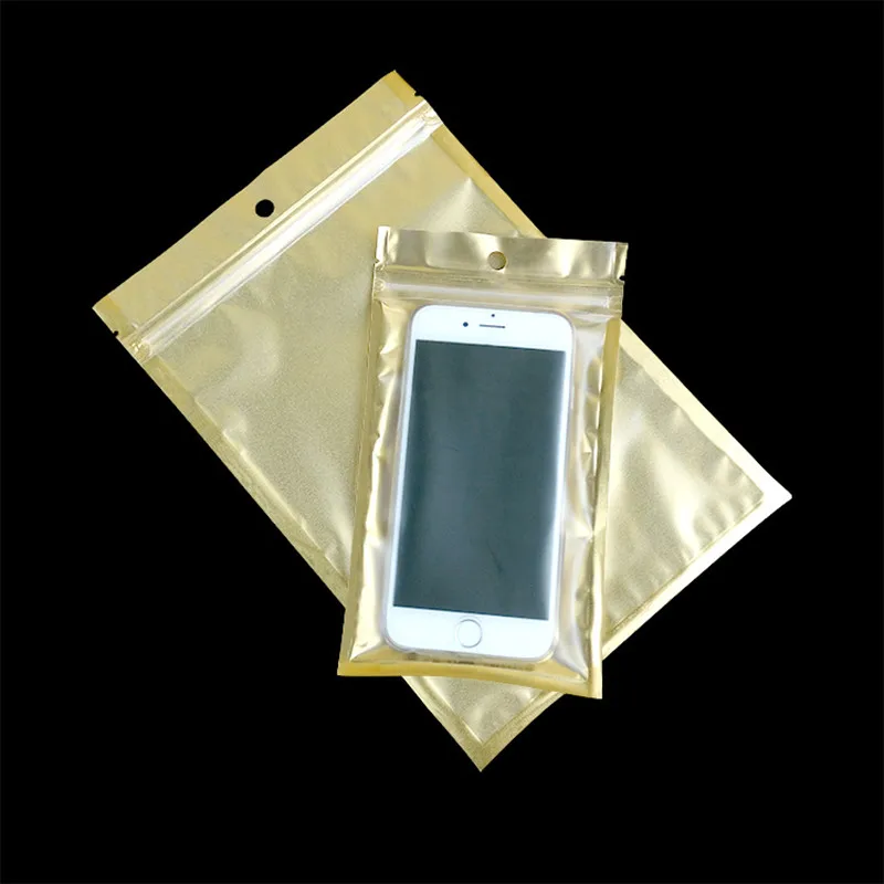 

8*13CM 2500pcs Metallic Mylar ziplock bags flat bottom gold Aluminum foil small zip lock plastic bags gold Jewelry pouch bags