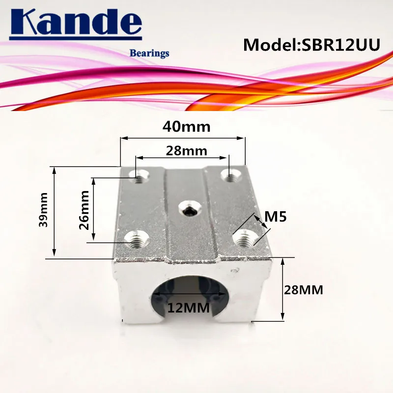 

Kande Bearings 4pcs SBR12UU SBR12 UU SBR12 Open Bearing block CNC parts slide for 12mm linear guide SBR12 12mm SME12UU SME SBR