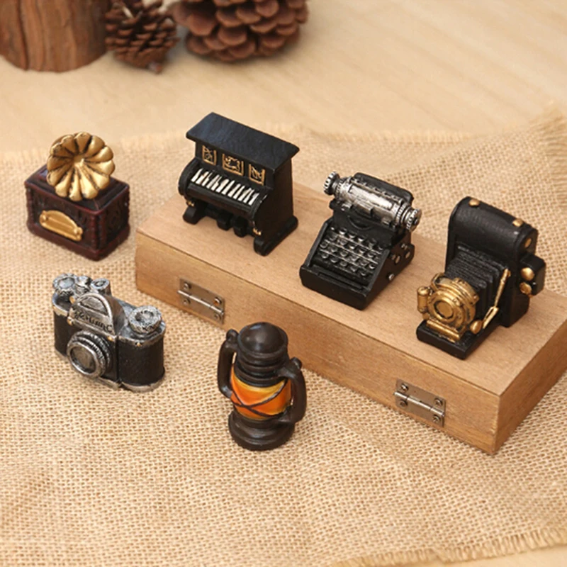 Mini Retro Small Telephone Radio Pianos Cameras Toy Dollhouse Miniatures 1:12 Accessories Antique Imitation Nostalgia Doll House