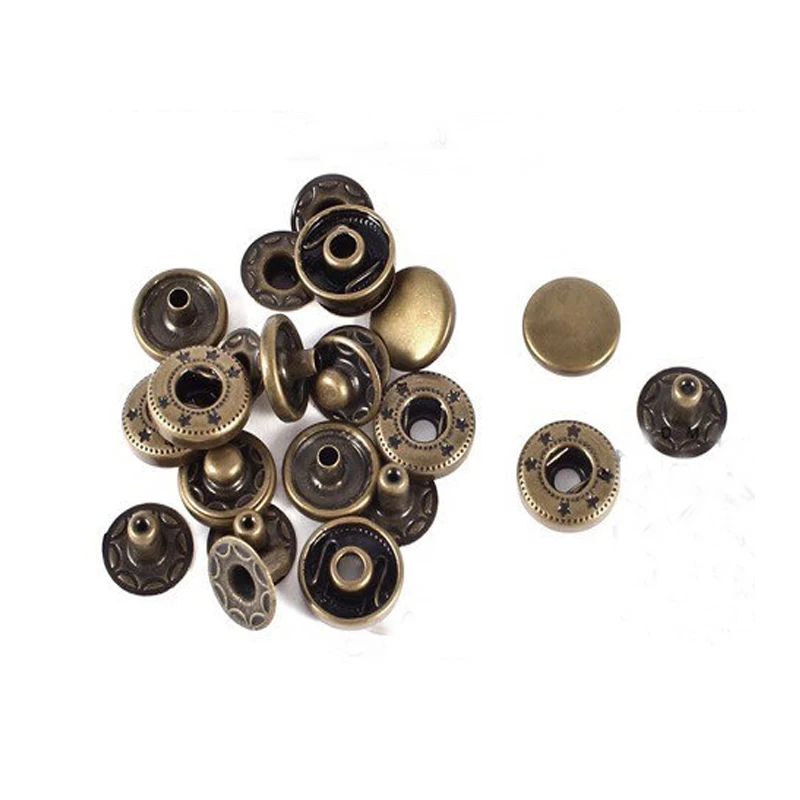 

1000 SET 10MM ANTIQUE Brass Popper Fasteners snap BUTTONS Decorative Rivets.