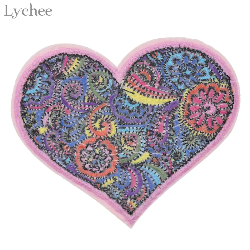 Lychee Life Floral Pattern Embroidered Iron On Patch DIY Embroidery Handmade Crochet Sew On Patch Clothes Appliques