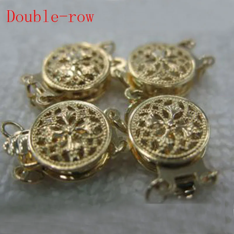 10 mm Double Row Two Face 14K Yellow Solid Gold Clasp