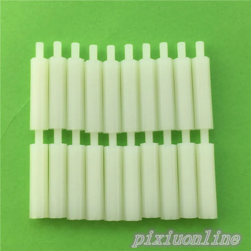 20pcs J178Y M3*25+6 White Nylon Hex Spacer Single Head Isolation Column Insulation Rust-proof DIY PCB High Quality On Sale