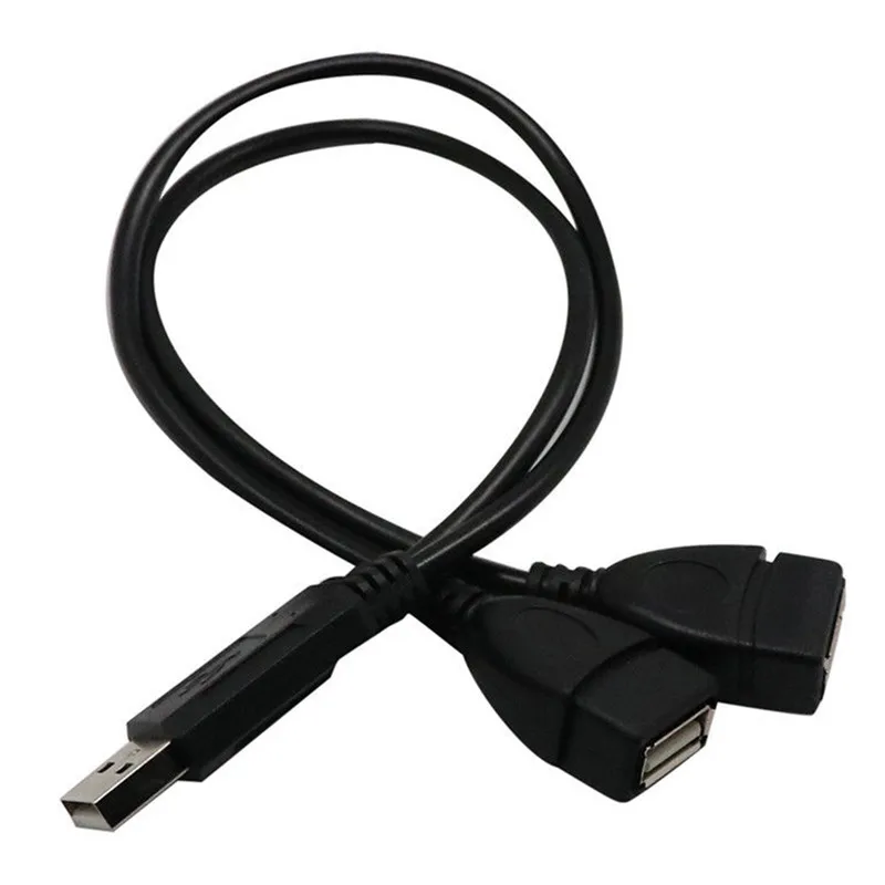 30cm USB 2.0 A Male To 2 Dual Female Jack Y Splitter Hub Power Cord Adapter Cable 1 Male Plug To 2 Female Socket Extension Line