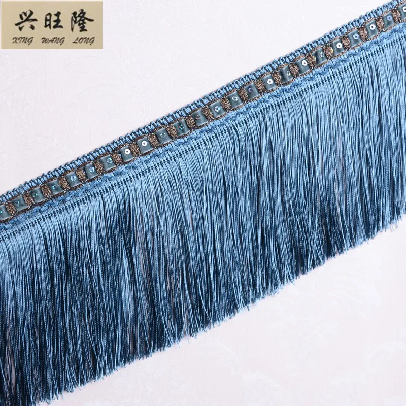 

XWL 12Yards/Lot 15cm Wide Long Tassel Sequins Curtain Lace Trim Sofa Edge Tapestry Braid Curtain Accessories Fringe Ribbon DIY