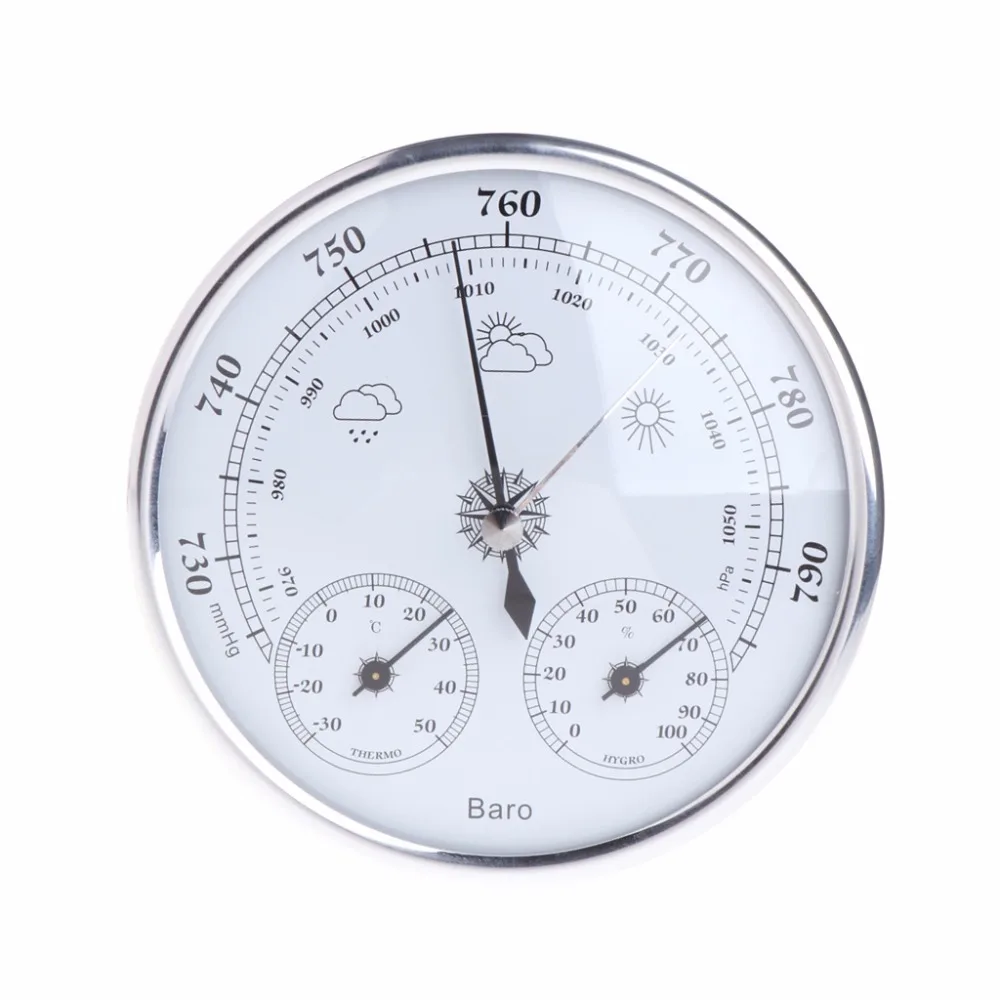 3 in 1 Barometer Thermometer Hygrometer for Mounting to Patio Garden Garage Household Weather Station Dial Type