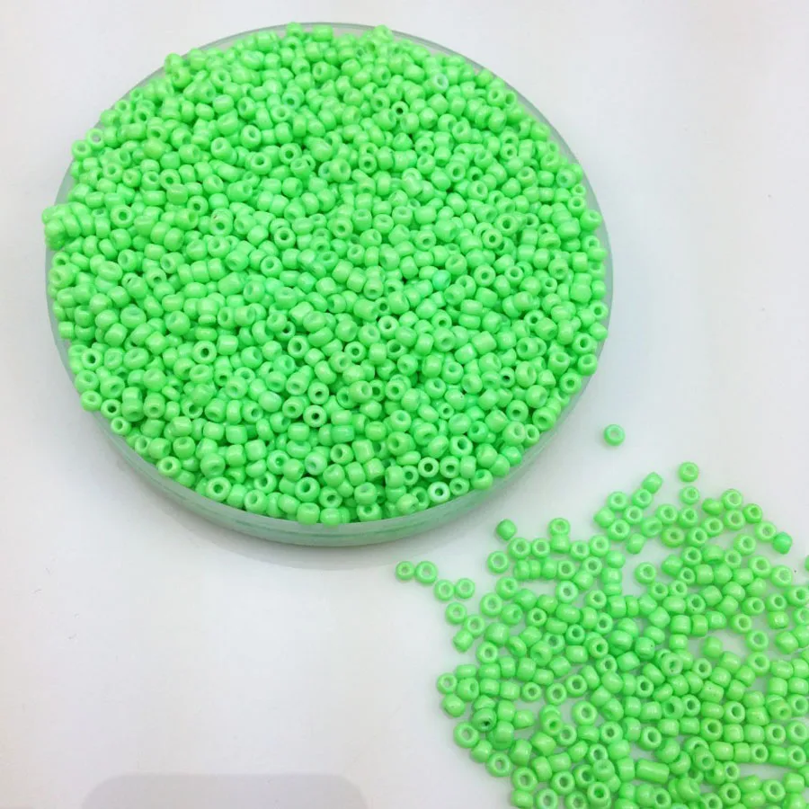 16g 1000pcs 2mm Solid Neon Colored Round Garment Beads Loose Spacer Cezch Glass Seed Beads Handmade Jewelry DIY Making Bead LS2M