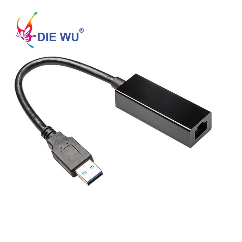 

DIEWU external USB3.0 to RJ45 network adapter 10/100/1000Mbps Chip Realtek 8253 for PC Laptop Win 7/8/10