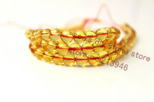 

1Strand/Pack 10MM Pure Natural Yellow Crystal Quartz Strands Semi-precious Stone Jewelry Beads