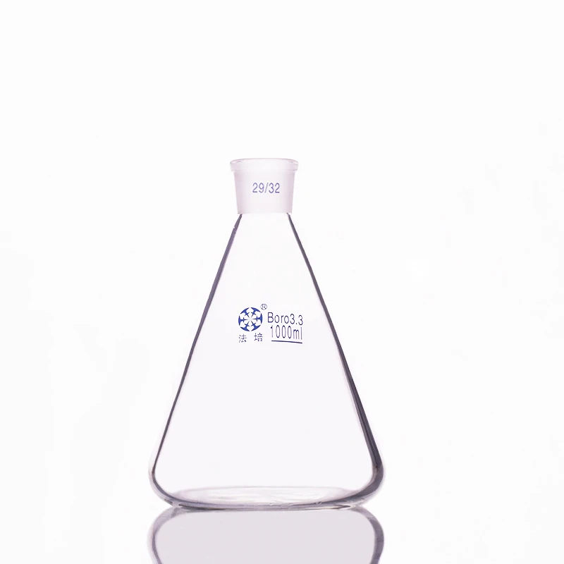 

Conical flask with standard ground-in mouth,Capacity 1000ml,joint 29/32,Heavy wall Erlenmeyer flask without tick mark