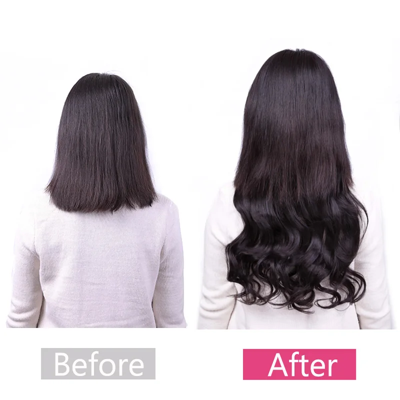 SAMBRAID Wavy Hair Extensions Natural Curly Clip In One Piece 190g Synthetic Braiding Hair Extensions 24 inch Curly Hair