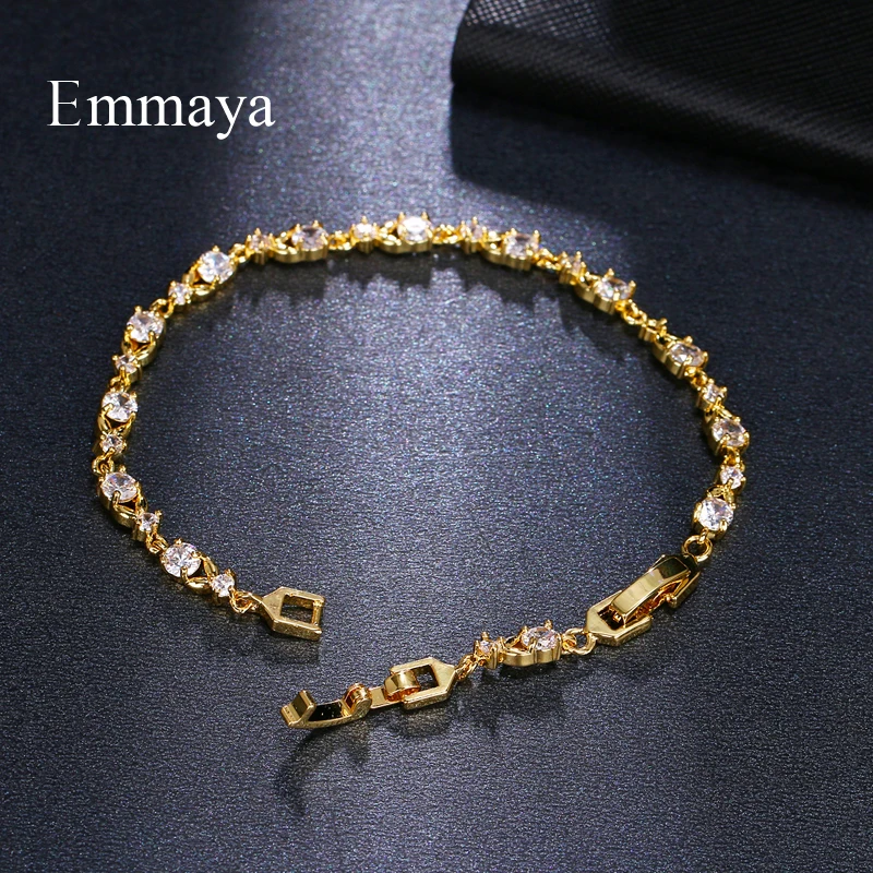 Emmaya Zircon Bride Wedding Bracelet & Bangles Hip hop Jewelry AAA CZ Stone Bracelets For Women Party Gift