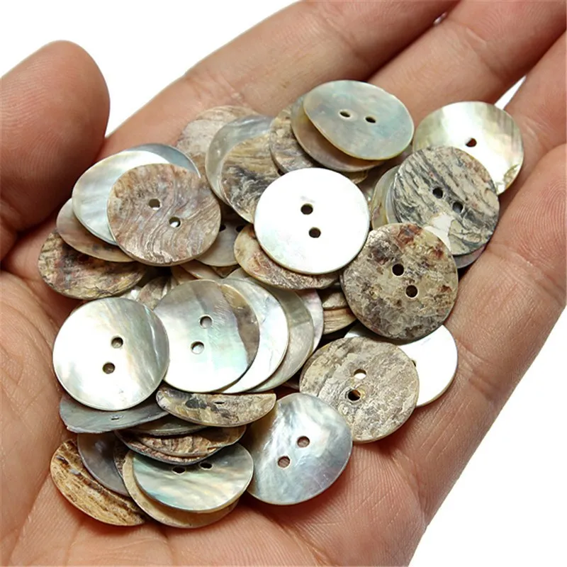 400pcs Big Selected Mother Of Pearl Shell Button 18mm Natural Color 2 Holes Scrapbooking Clothes Coat Hats Sewing DIY