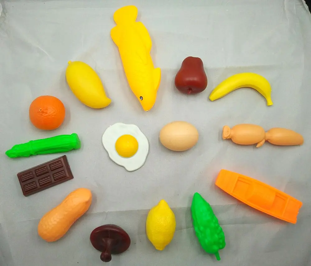 Food Toy Toys Simulation Lotus Arowana Banana Balsam Pear Vegetable Peanut Mushroom Eggs Paly House Plastic Finished Goods 2021